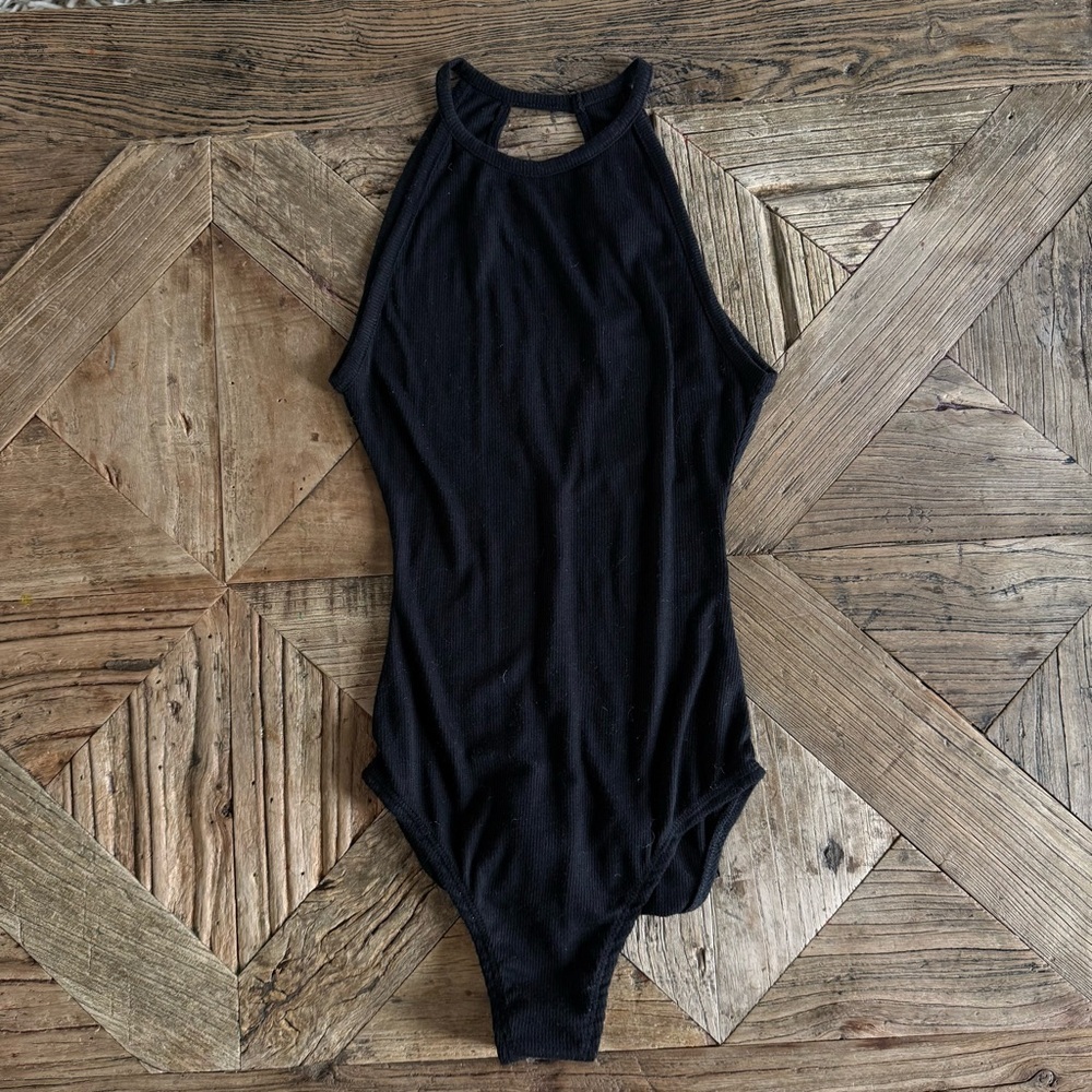 H&M Divided Black Ribbed Women's Bodysuit XS